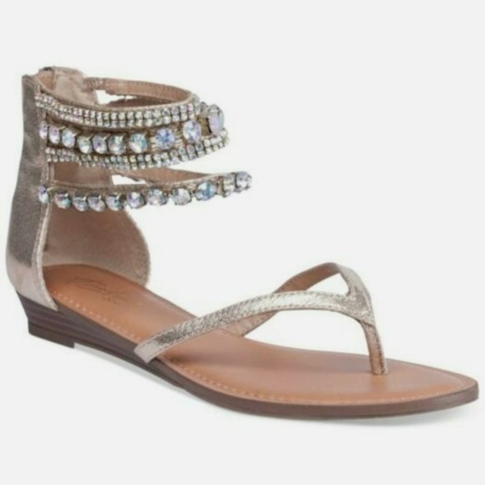 Thalia Sodi Irina Bling Flat Sandals Gold Shimmer -7.5 - Picture 1 of 5